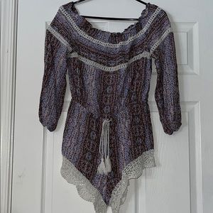 Stunning Romper with Crochet Detailing ✨💕